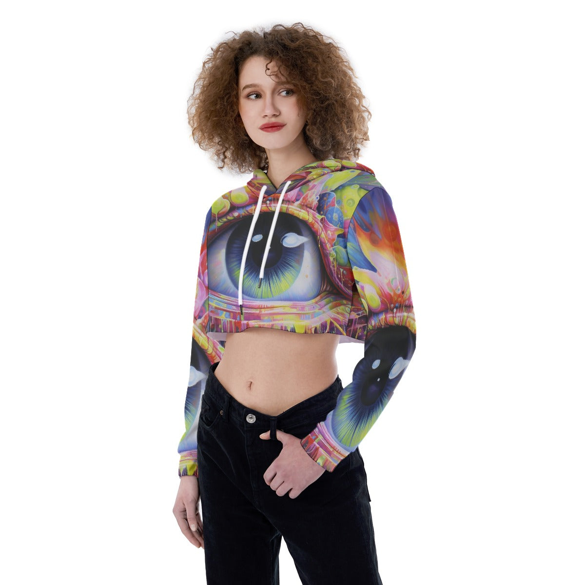 All-Over Print Women's Crop Top Hoodie