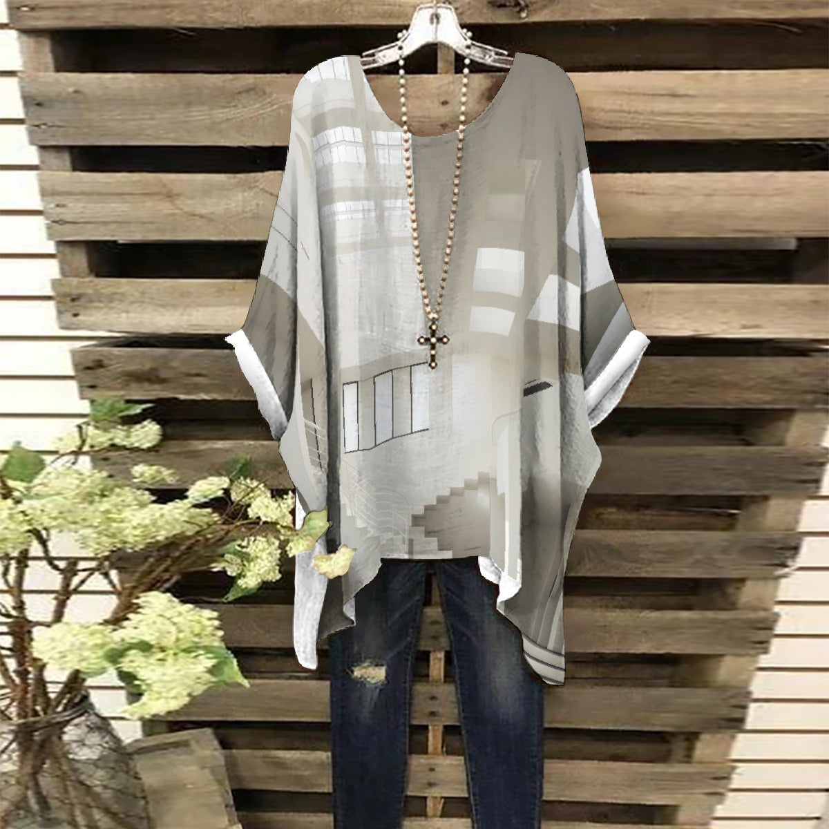 All-Over Print Women's Bat Sleeve Shirt