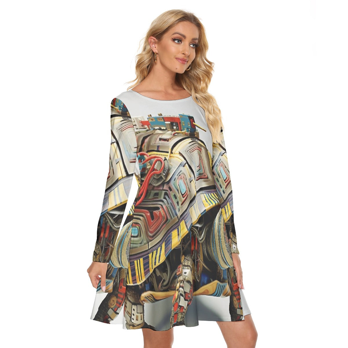 All-Over Print Women's Crew Neck Dress