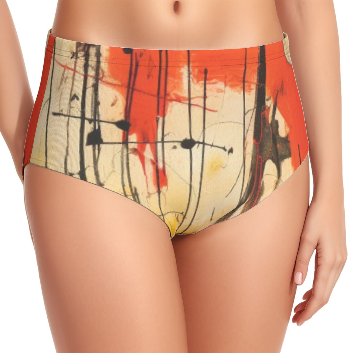 All-Over Print Women's Swimsuit Set With Halter