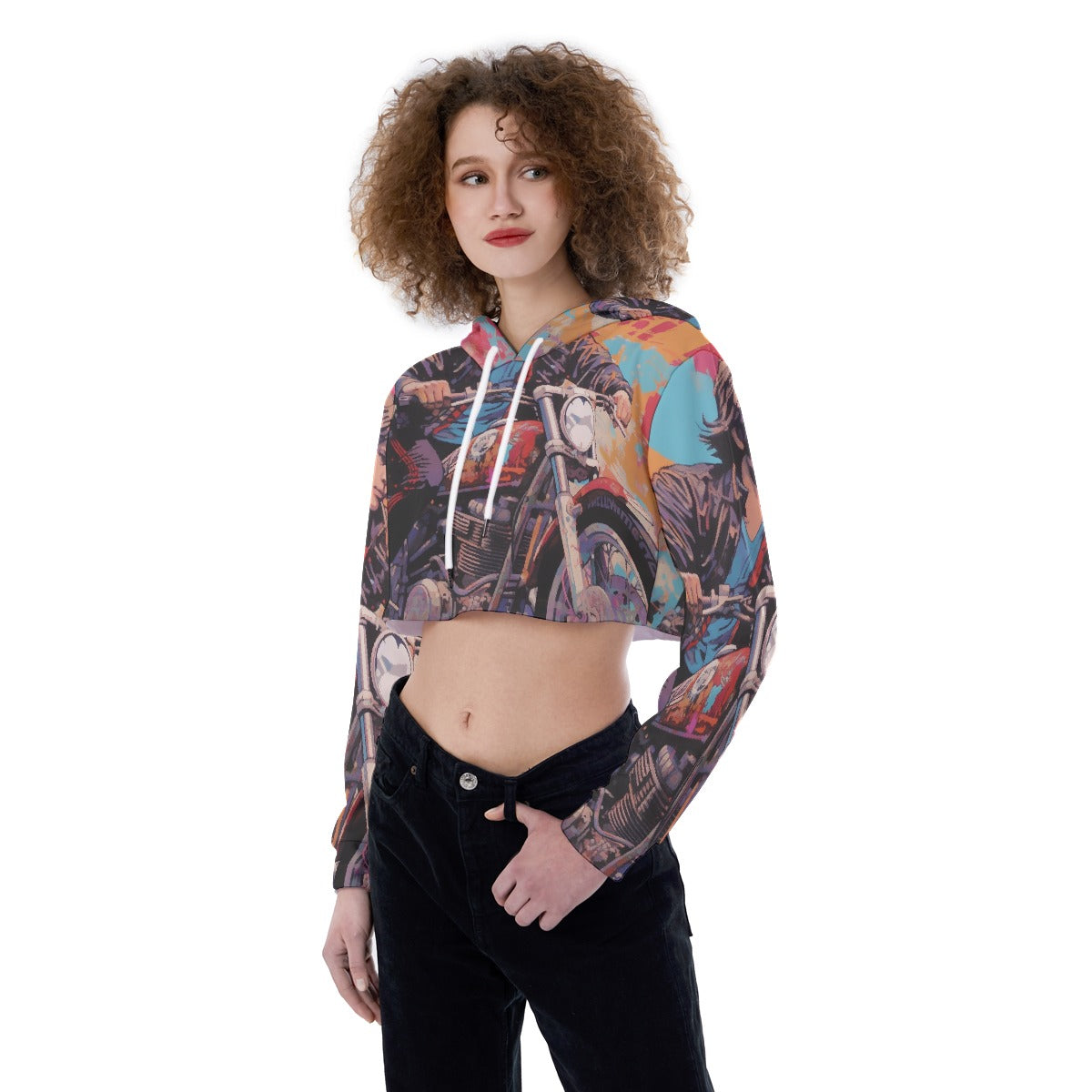 All-Over Print Women's Crop Top Hoodie