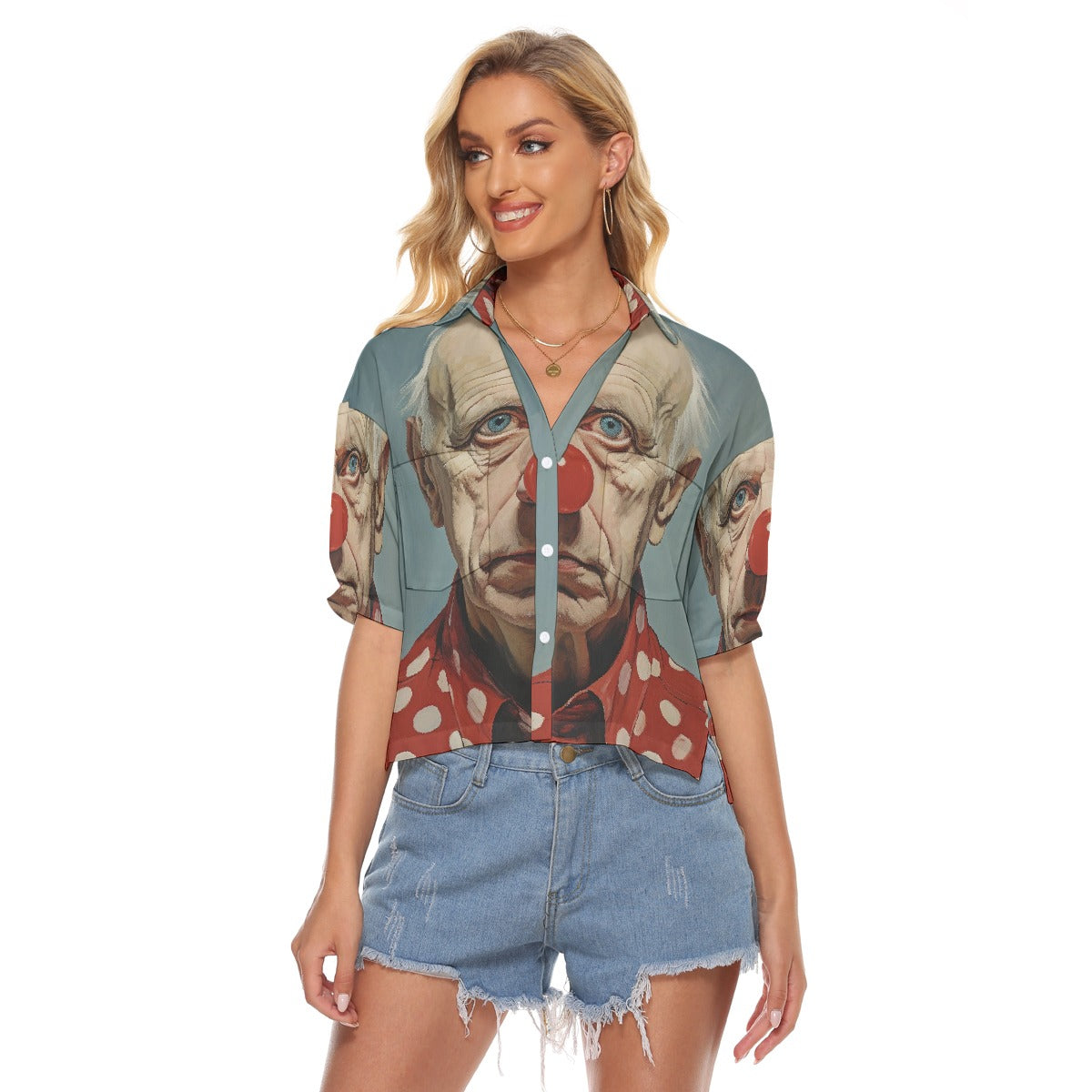 All-Over Print Women's V-neck Shirts