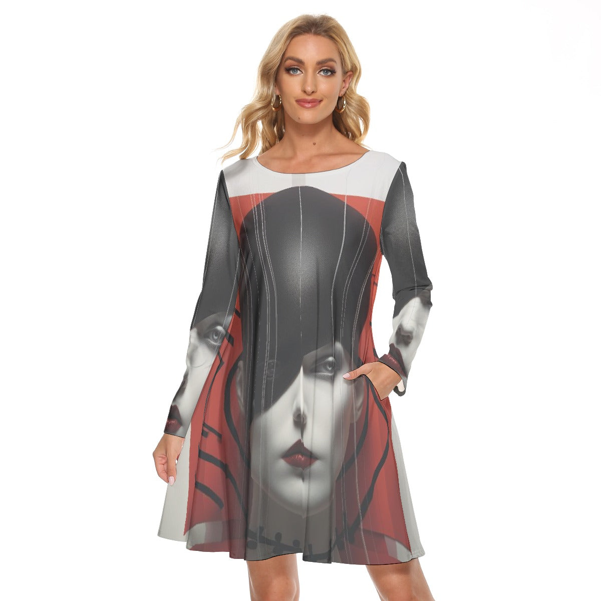 All-Over Print Women's Crew Neck Dress