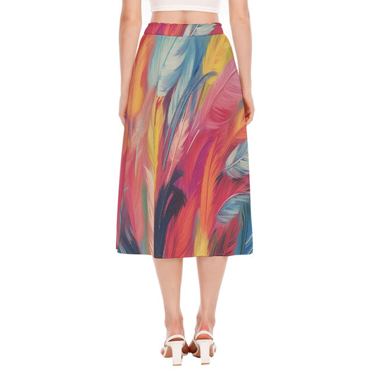 All-Over Print Women's Long Section Chiffon Skirt