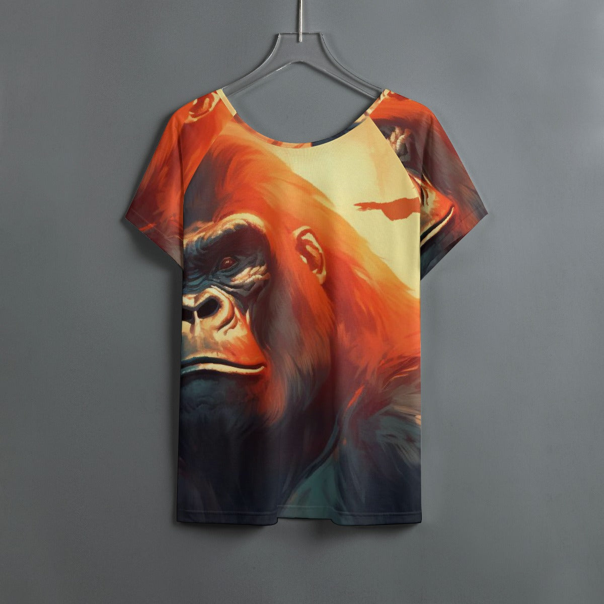 All-Over Print Women's Round Neck T-shirt With Raglan Sleeve