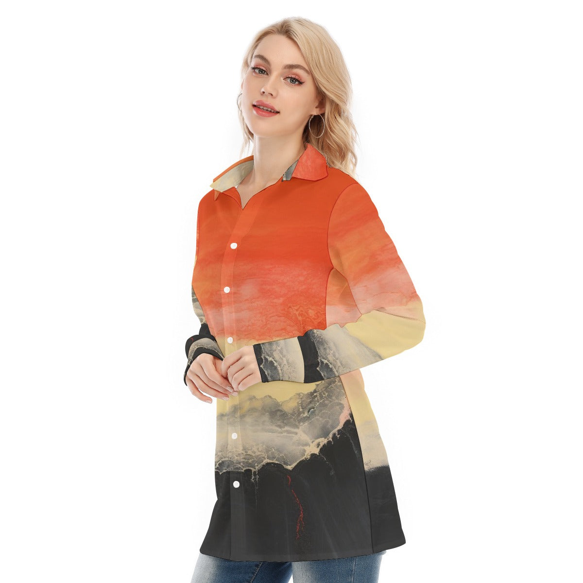 All-Over Print Women's Long Shirt