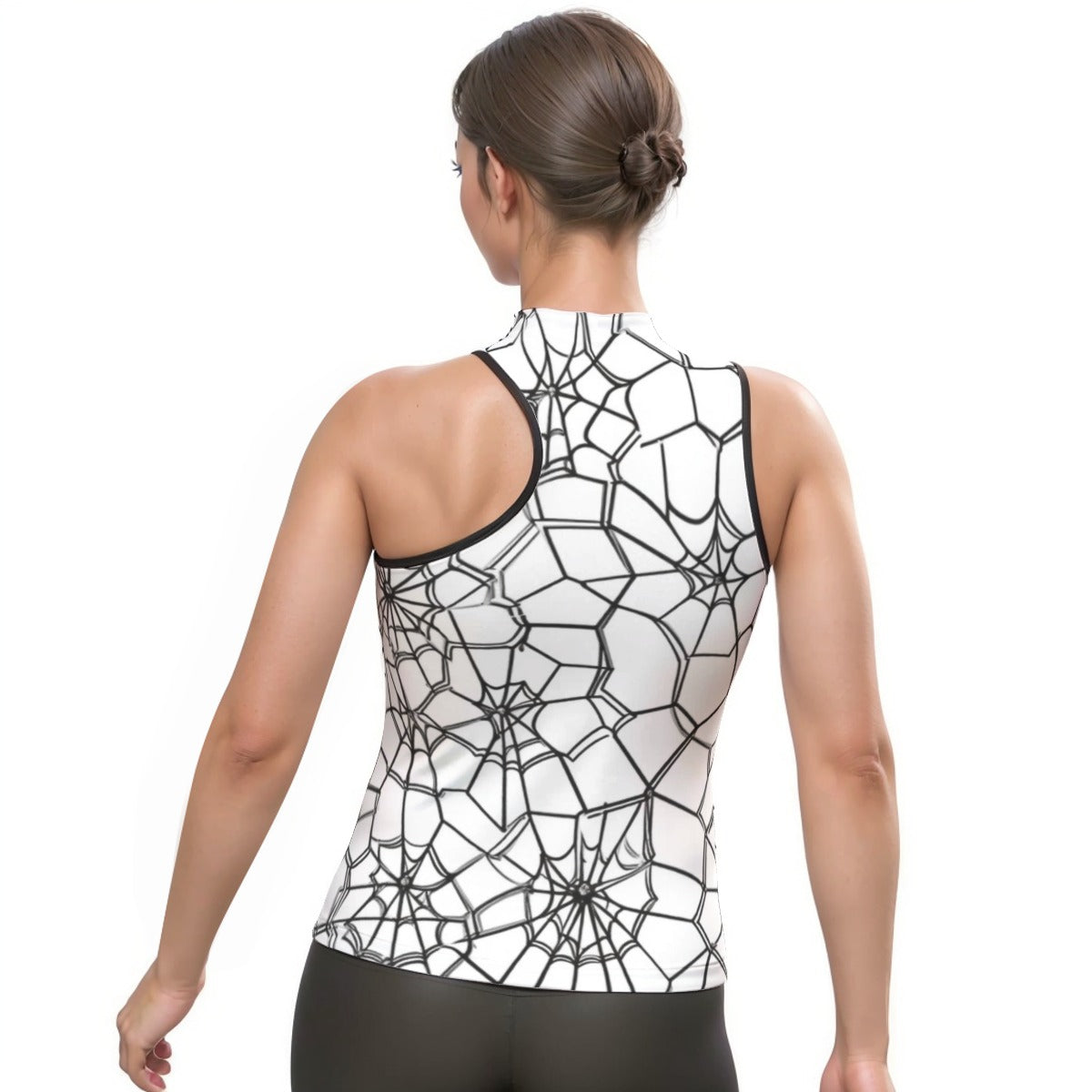 All-Over Print Women's Halter Sleeveless Asymmetrical Tank Top