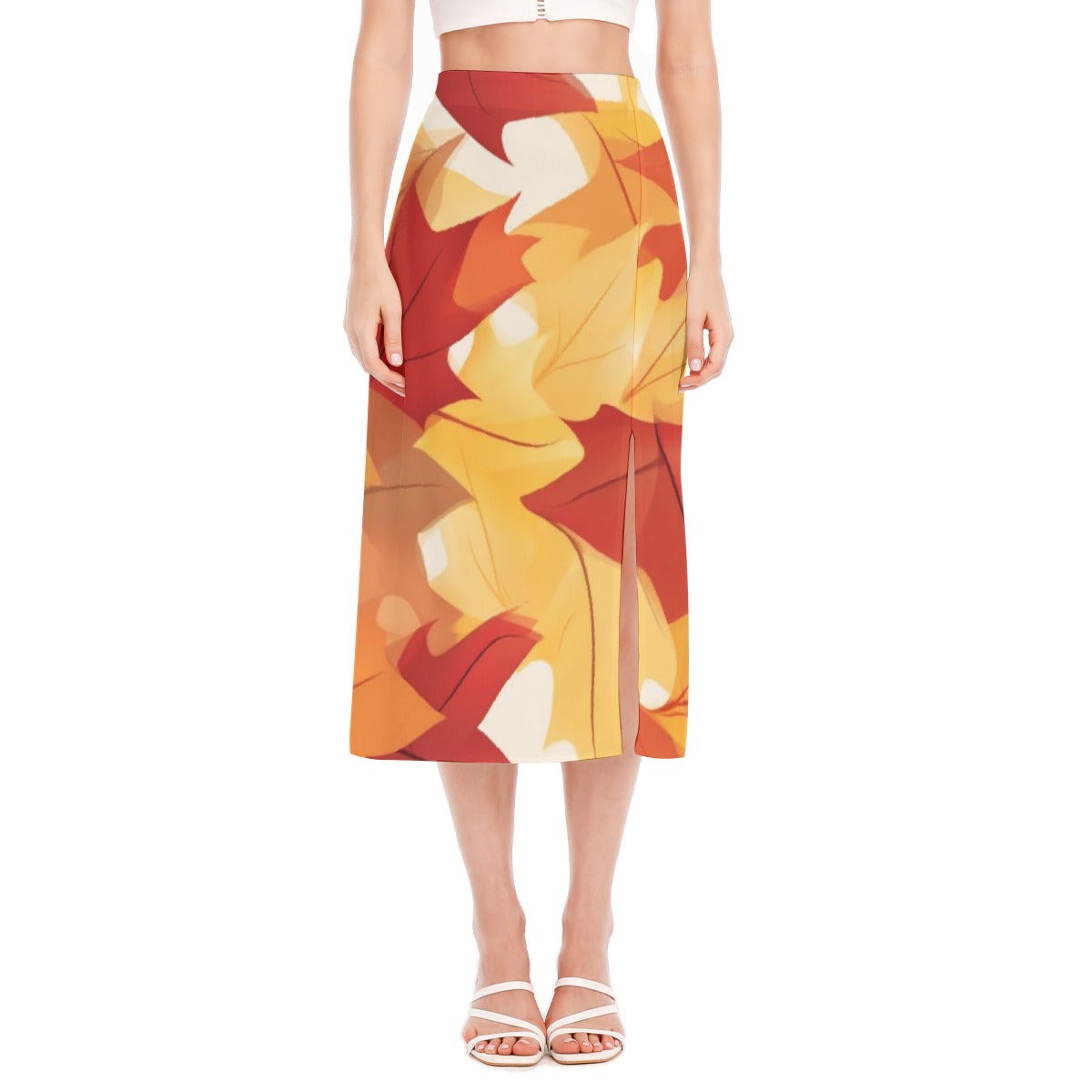 All-Over Print Women's High Slit Long Skirt