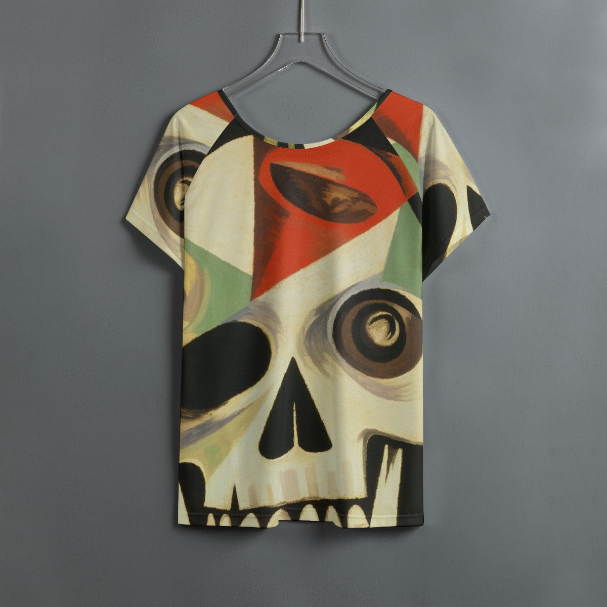 All-Over Print Women's Round Neck T-shirt With Raglan Sleeve