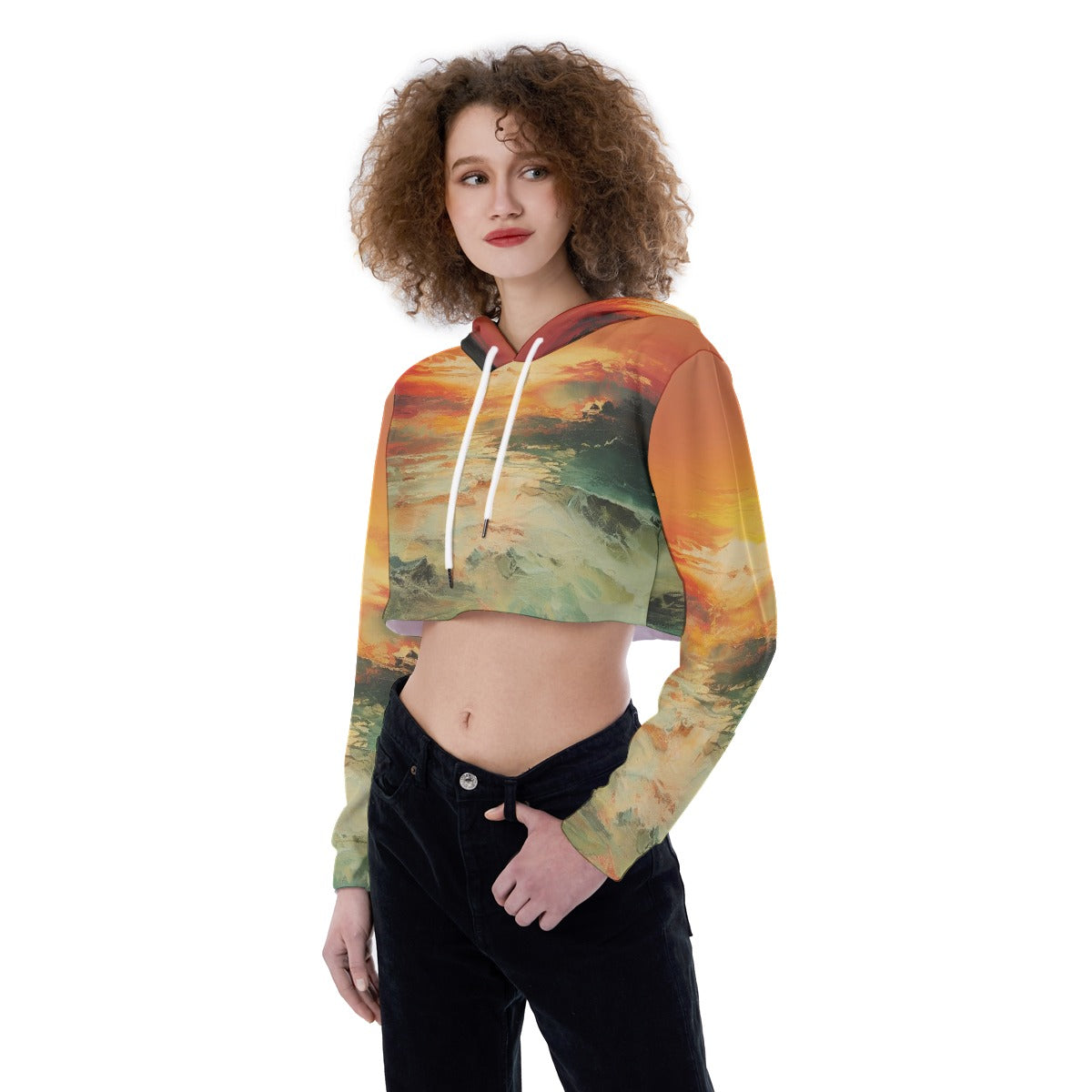 All-Over Print Women's Crop Top Hoodie