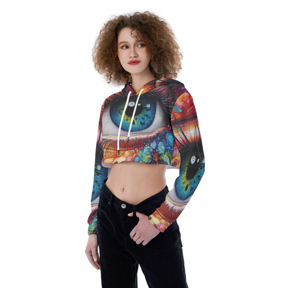 All-Over Print Women's Crop Top Hoodie