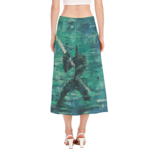 All-Over Print Women's High Slit Long Skirt