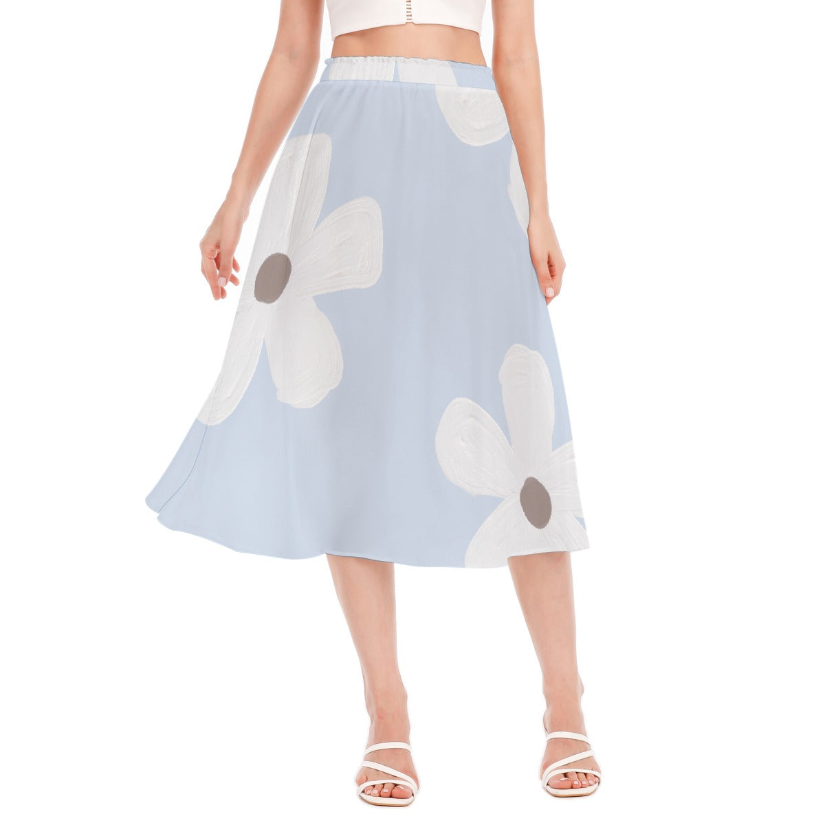 All-Over Print Women's Long Section Chiffon Skirt