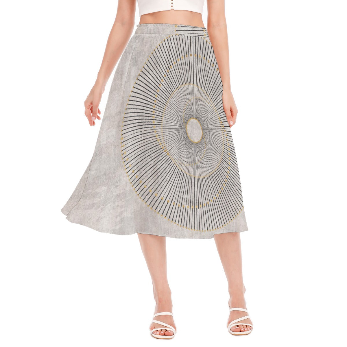 All-Over Print Women's Long Section Chiffon Skirt