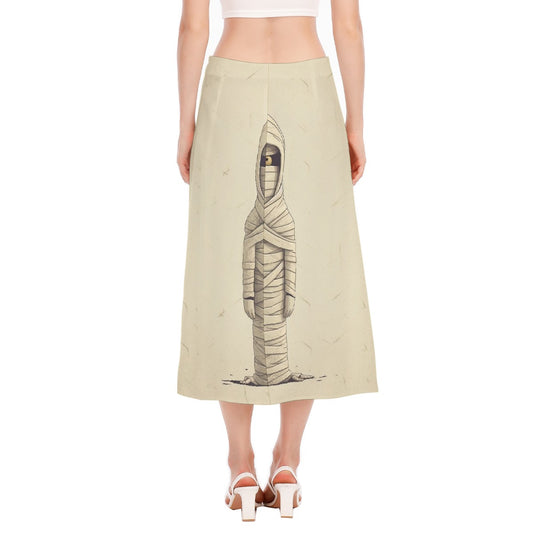 All-Over Print Women's High Slit Long Skirt