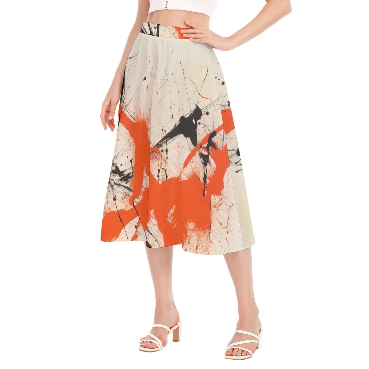 All-Over Print Women's Long Section Chiffon Skirt