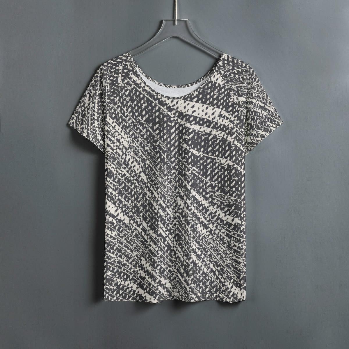 All-Over Print Women's Round Neck T-shirt With Raglan Sleeve