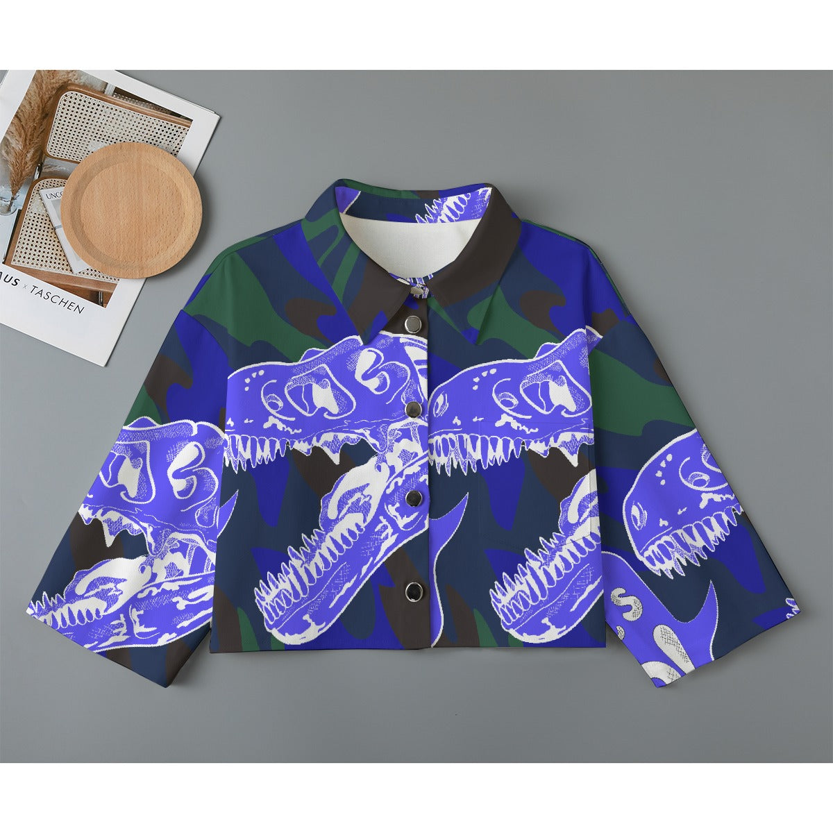All-Over Print Women's Cropped Jacket | 245GSM Cotton