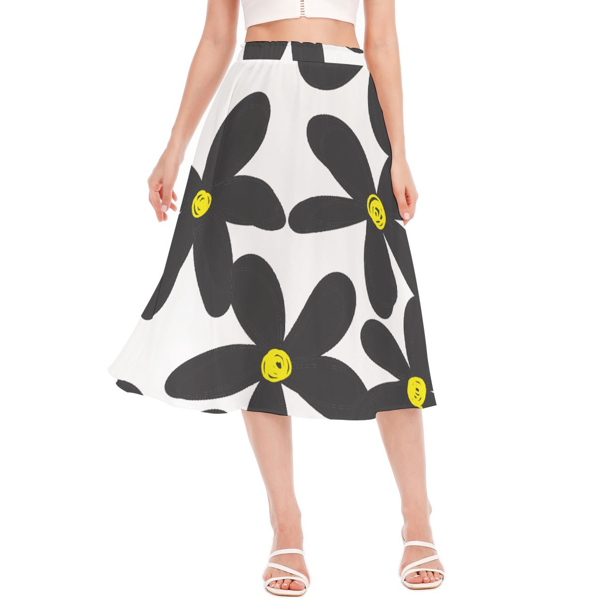 All-Over Print Women's Long Section Chiffon Skirt