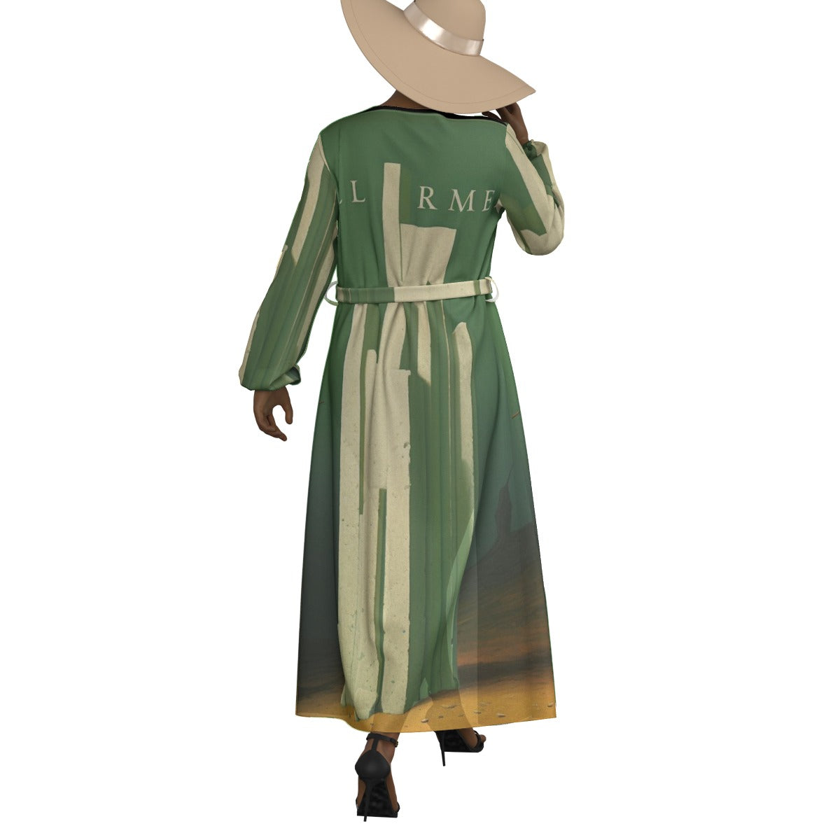 All-Over Print Women's Lace-up Chiffon Robe