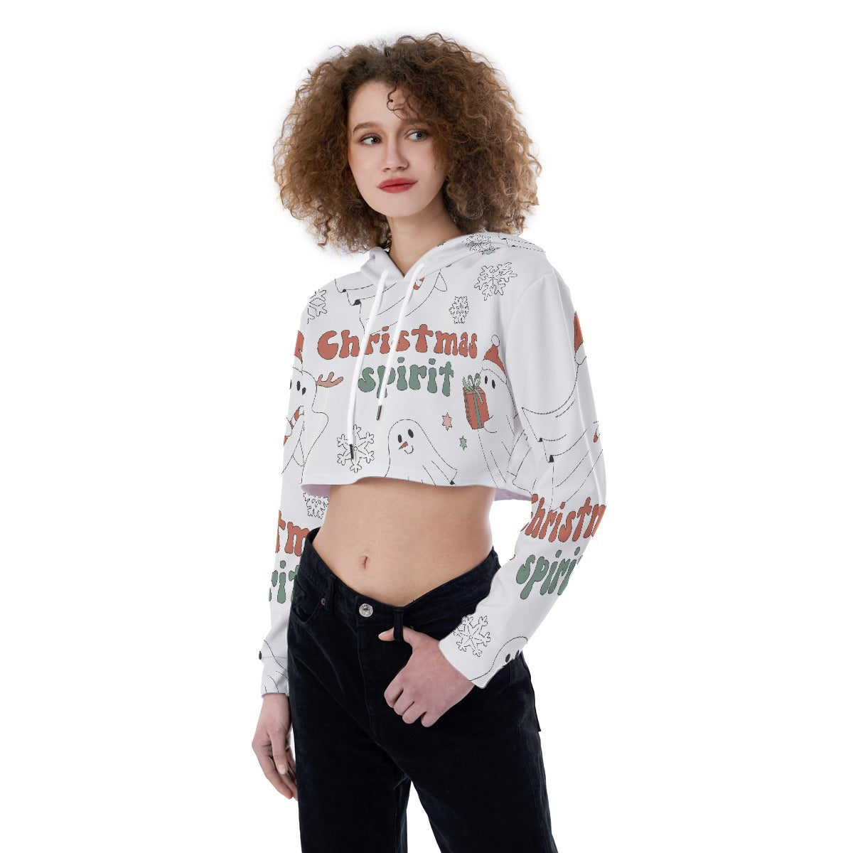 All-Over Print Women's Crop Top Hoodie