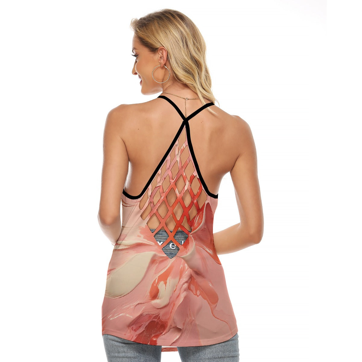 All-Over Print Women's Criss-Cross Open Back Tank Top