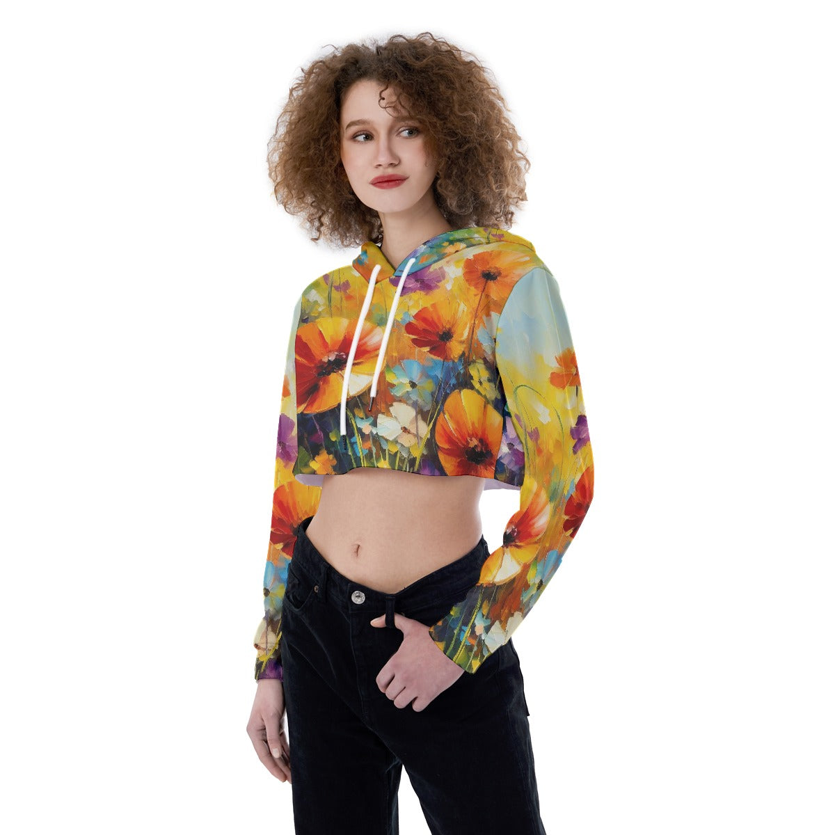 All-Over Print Women's Crop Top Hoodie