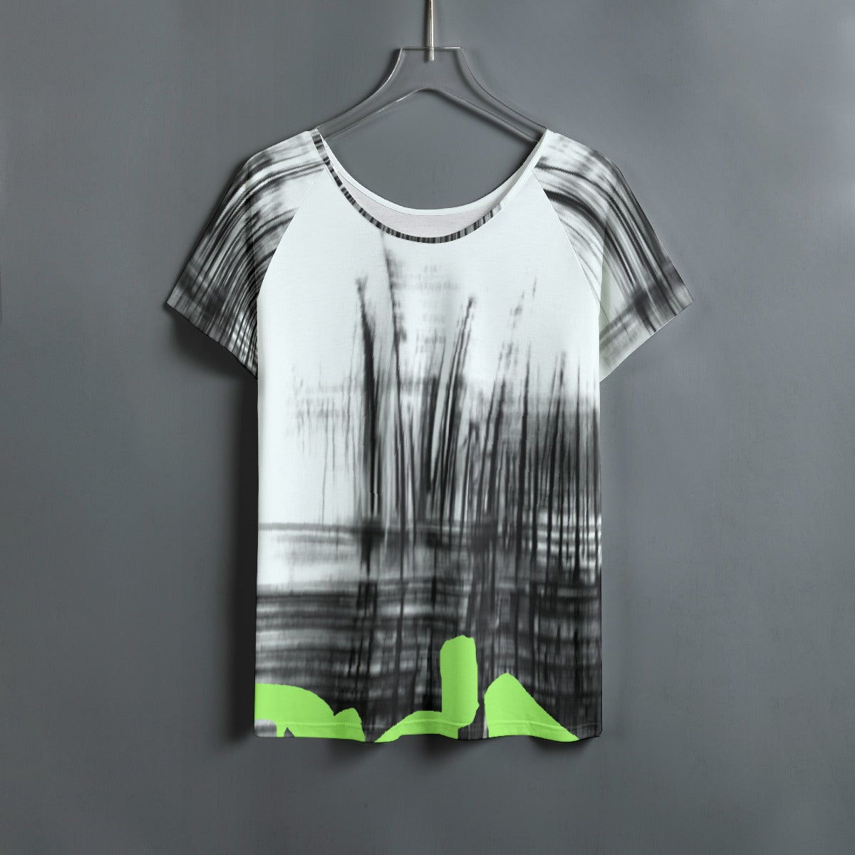 All-Over Print Women's Round Neck T-shirt With Raglan Sleeve