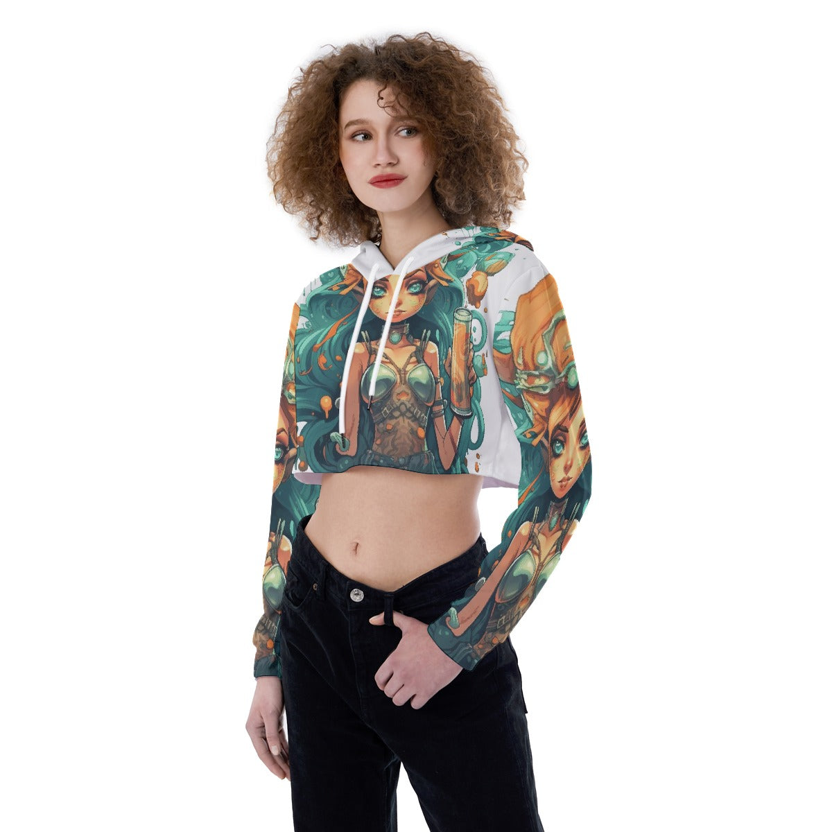 All-Over Print Women's Crop Top Hoodie