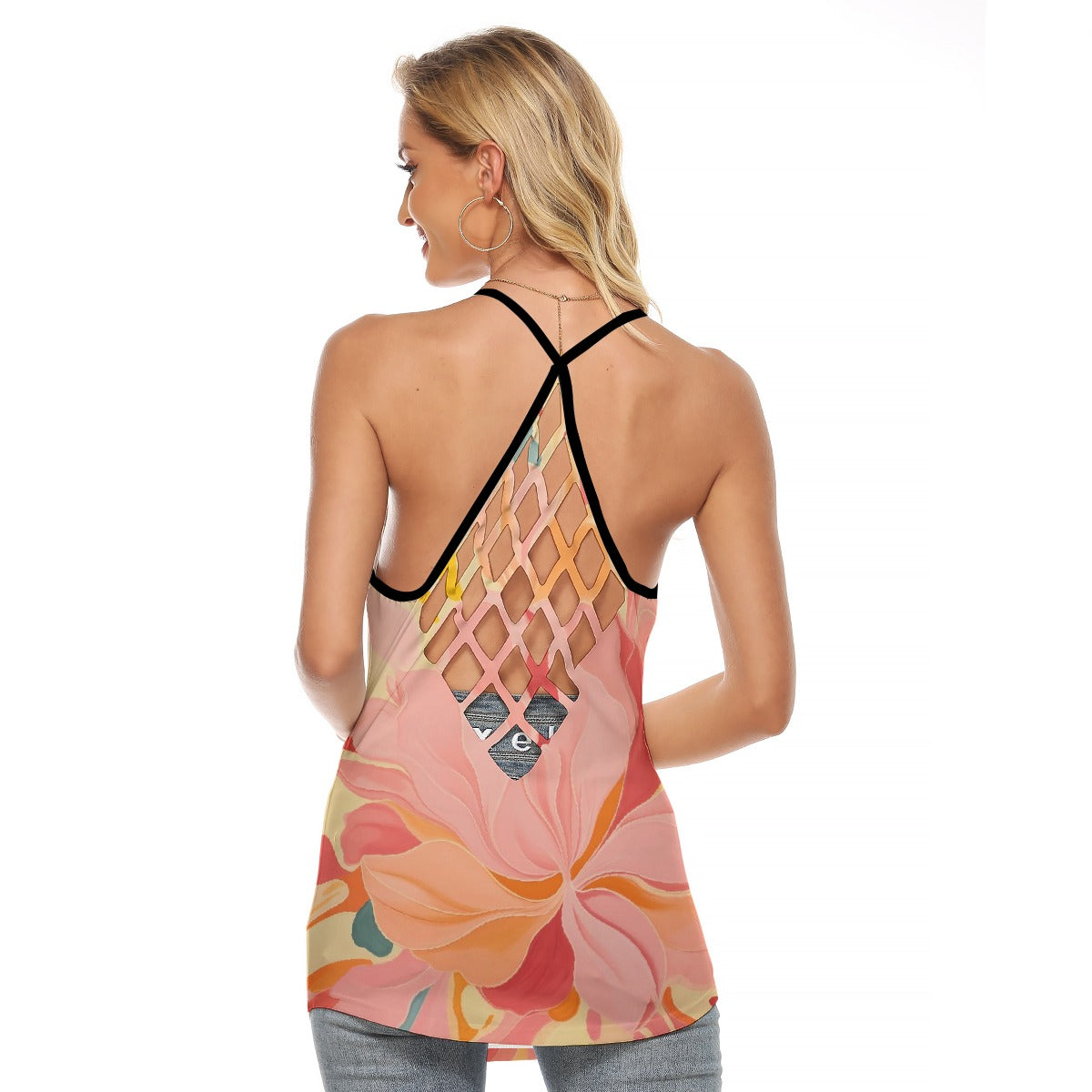 All-Over Print Women's Criss-Cross Open Back Tank Top
