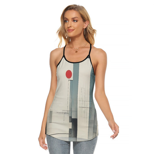 All-Over Print Women's Criss-Cross Open Back Tank Top