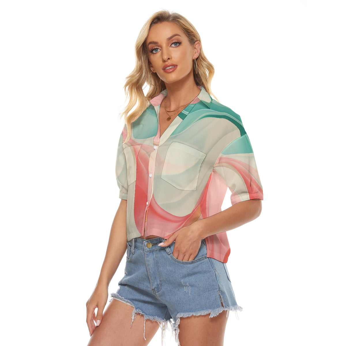 All-Over Print Women's V-neck Shirts