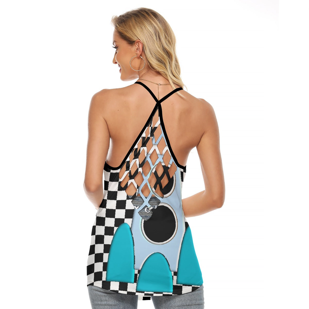 All-Over Print Women's Criss-Cross Open Back Tank Top