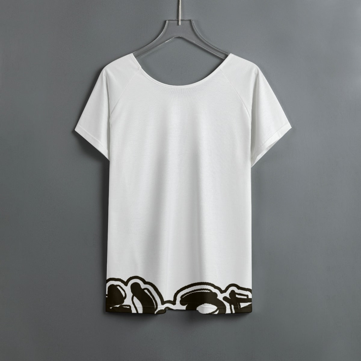 All-Over Print Women's Round Neck T-shirt With Raglan Sleeve