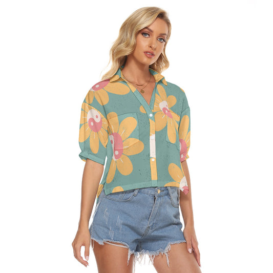 All-Over Print Women's V-neck Shirts