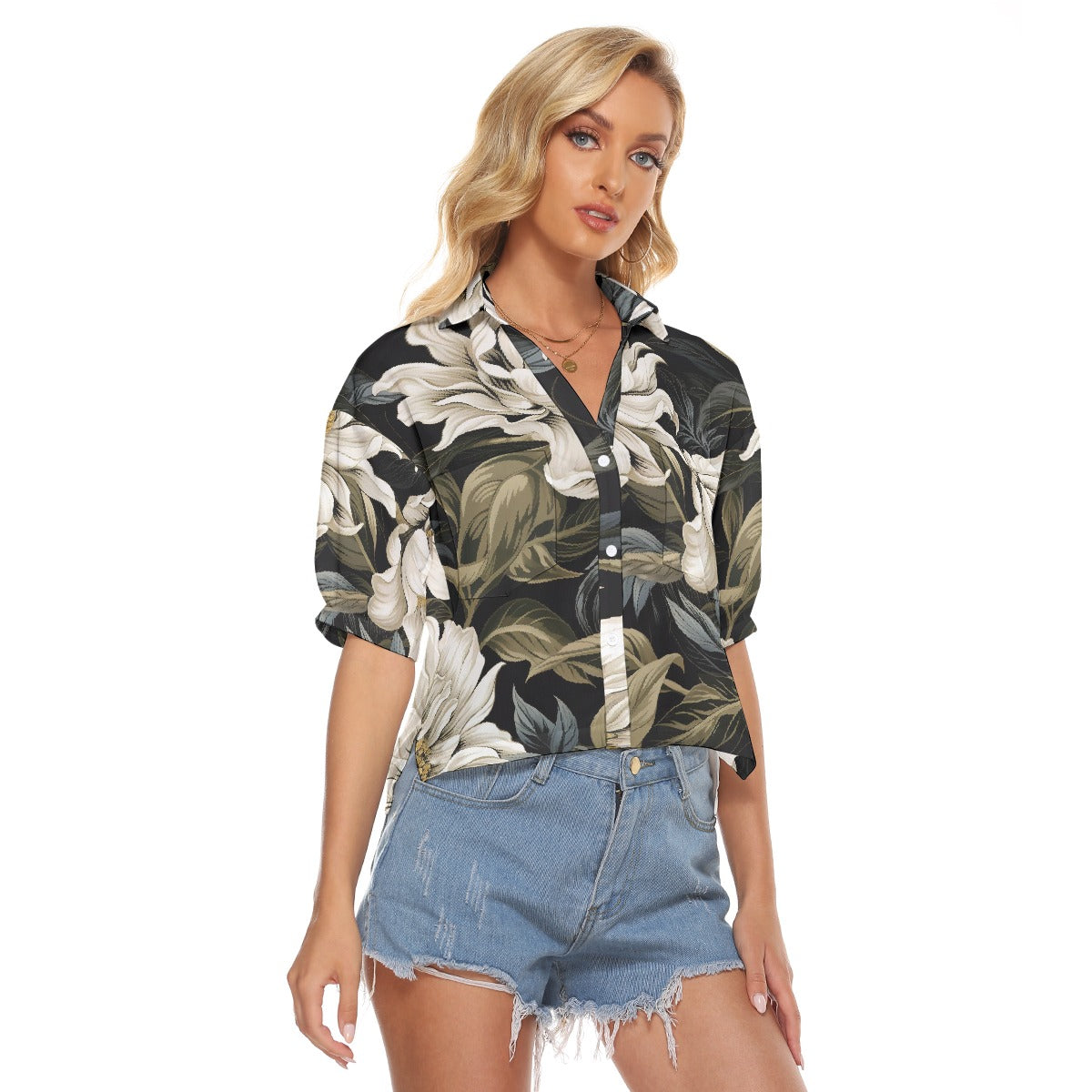 All-Over Print Women's V-neck Shirts