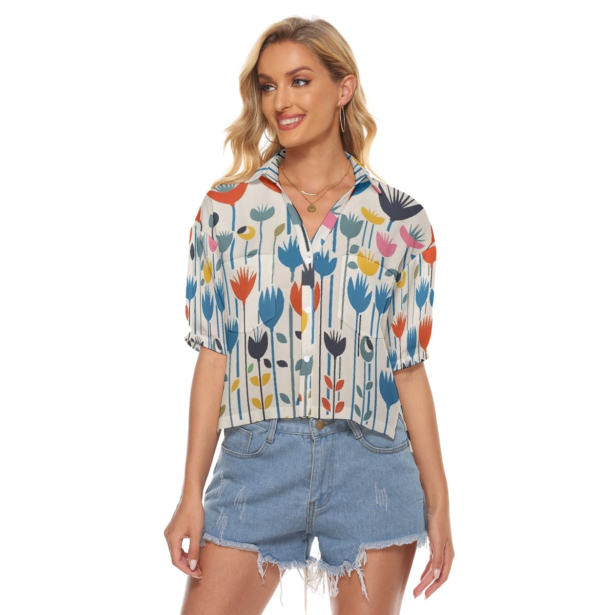All-Over Print Women's V-neck Shirts