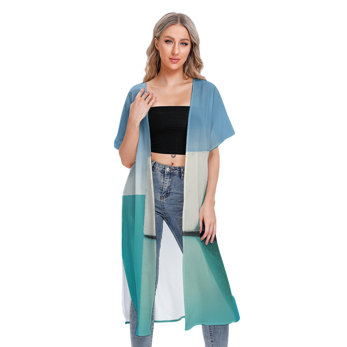 All-Over Print Women's Short Sleeve Cardigan