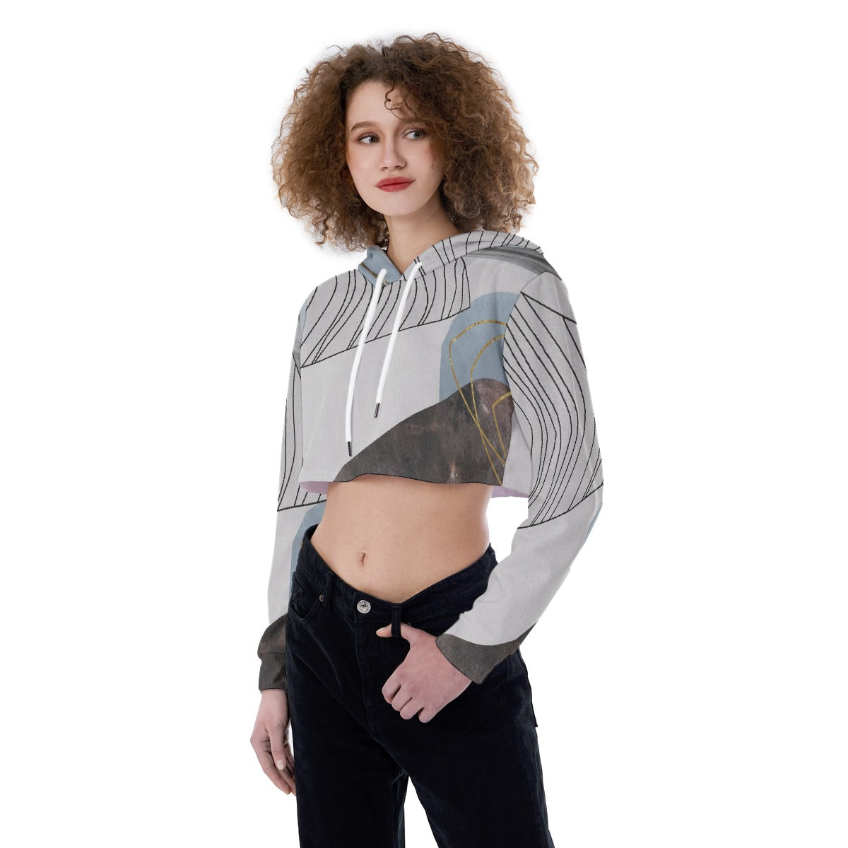 All-Over Print Women's Crop Top Hoodie