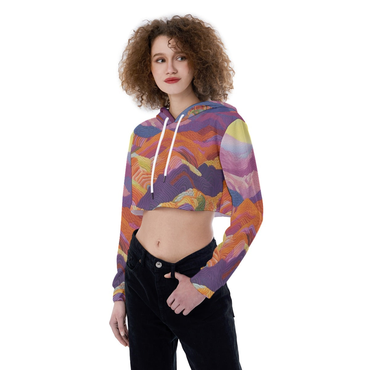 All-Over Print Women's Crop Top Hoodie