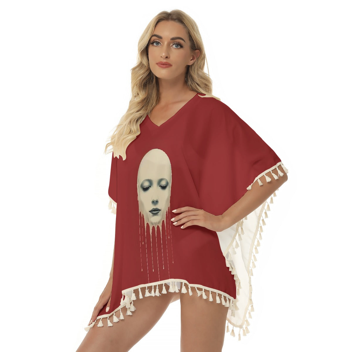 All-Over Print Women's Square Fringed Shawl