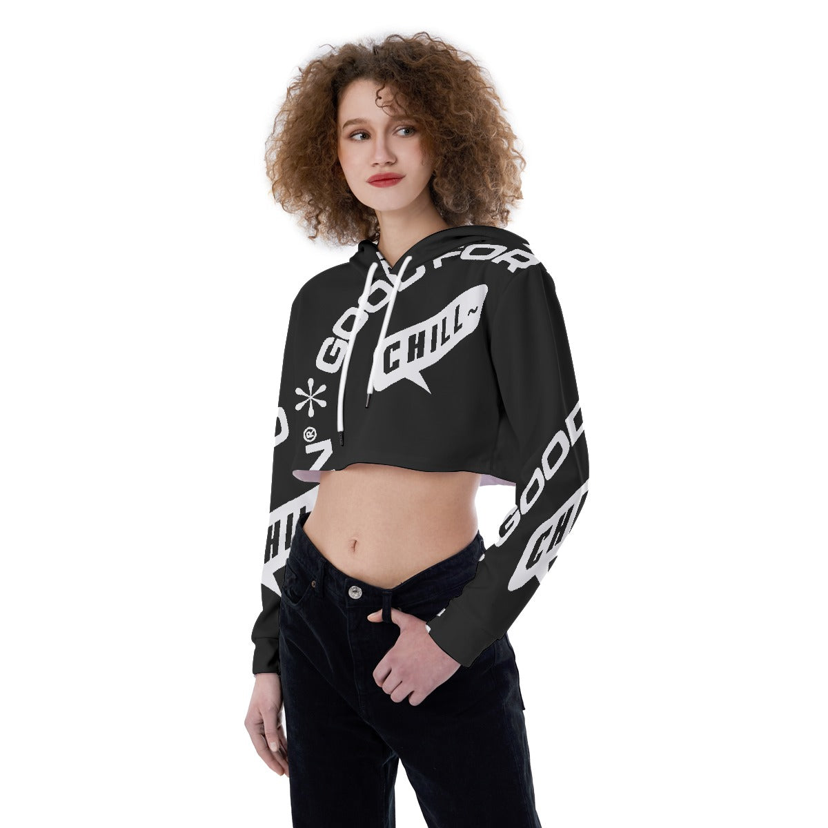 All-Over Print Women's Crop Top Hoodie