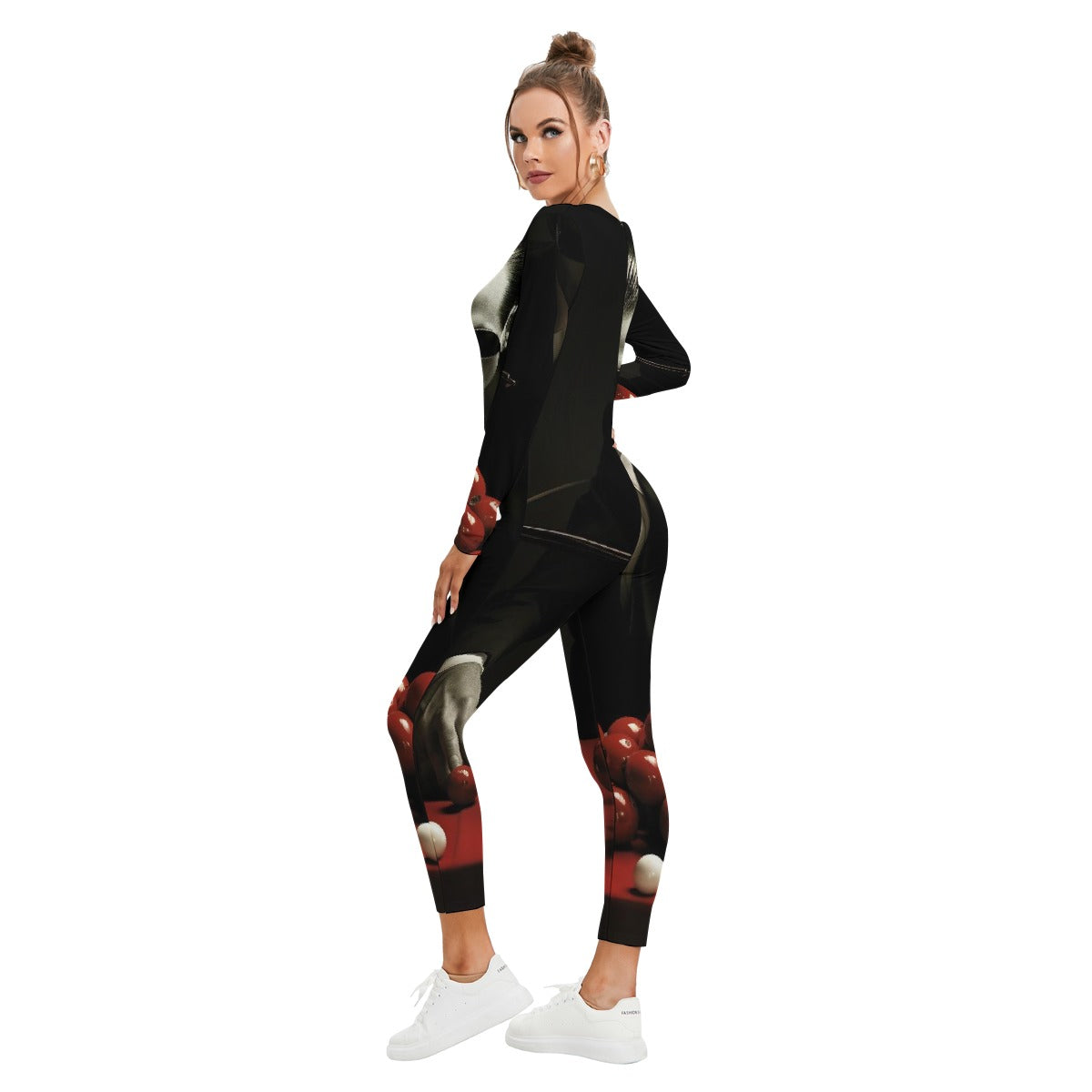 All-Over Print Women's Plunging Neck Jumpsuit
