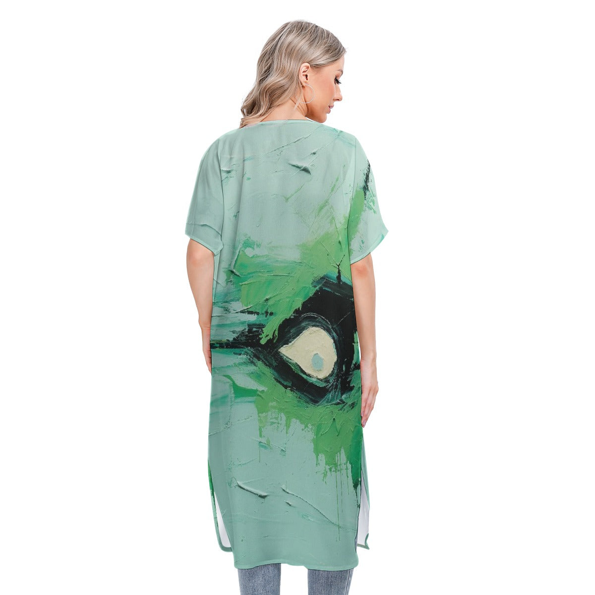 All-Over Print Women's Short Sleeve Cardigan