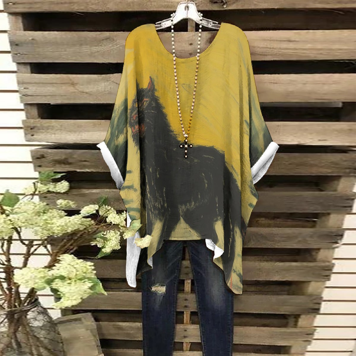 All-Over Print Women's Bat Sleeve Shirt