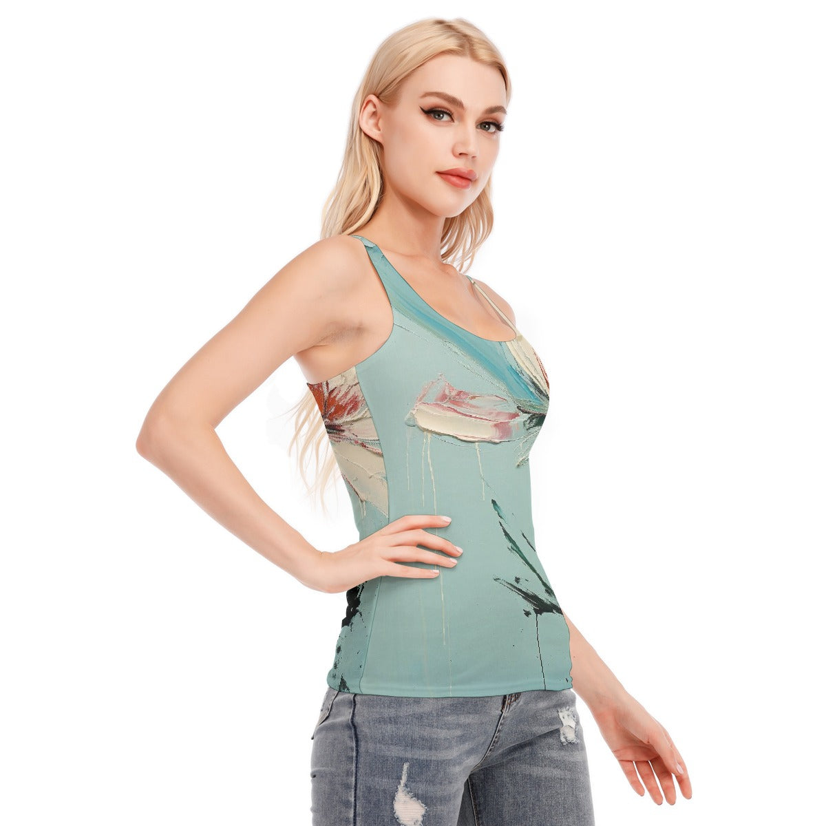 All-Over Print Women's Racer Vest | 190GSM Cotton