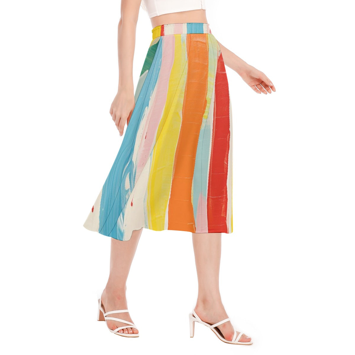All-Over Print Women's Long Section Chiffon Skirt
