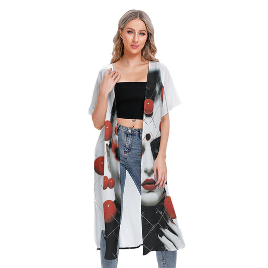 All-Over Print Women's Short Sleeve Cardigan
