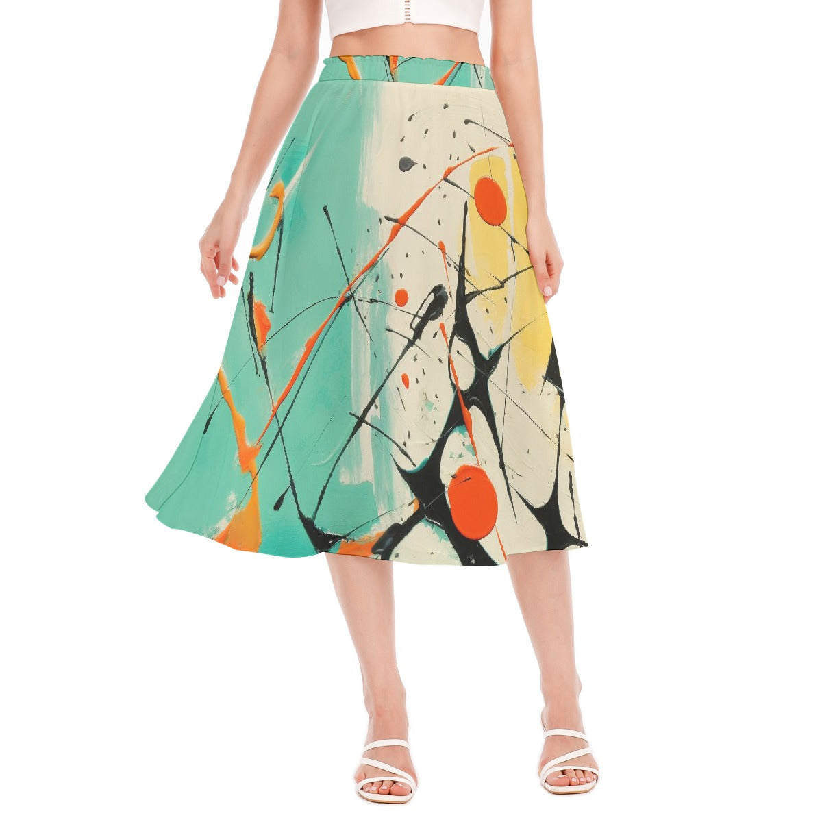 All-Over Print Women's Long Section Chiffon Skirt