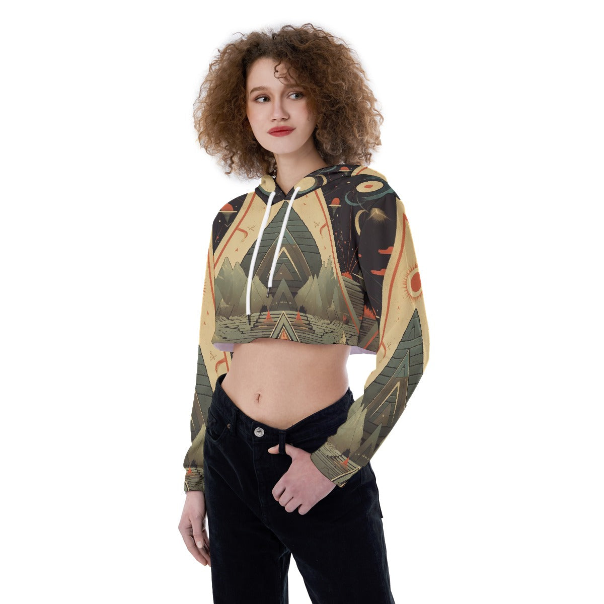 All-Over Print Women's Crop Top Hoodie